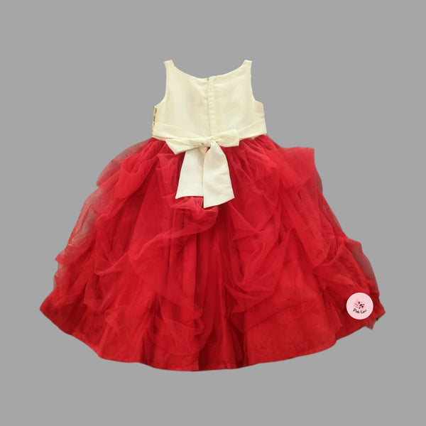 TINY TOTS DRAPED RED GOWN