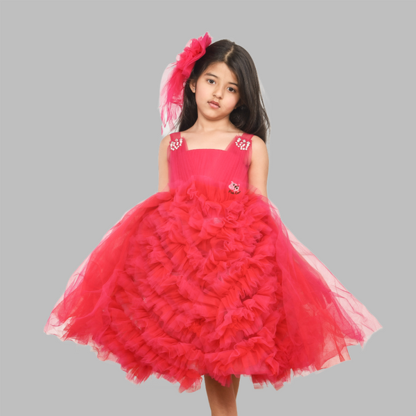 TINY TOTS DRESS IN PINK & RED