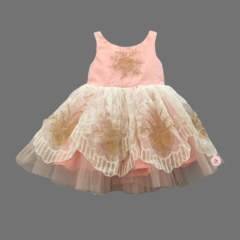 FLORAL THREAD WORK MASTER PIECE STUNNING SLEEVELESS FLARE DRESS WITH Z Pinkcow Designs Private Limited FLORAL THREAD WORK MASTER PIECE STUNNING SLEEVELESS FLARE DRESS WITH Z Pinkcow Designs Private Limited