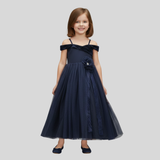 Dreamt Midnight Blue Off-Shoulder Gown