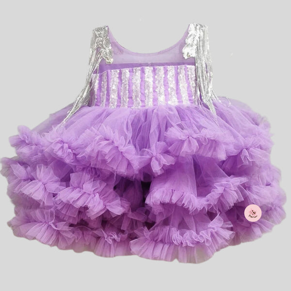 Dazzling Lavender Ruffle Dress
