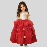 TINY TOTS DRAPED RED GOWN