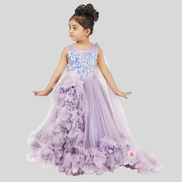 Little Pixie Lavender Net Gown