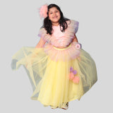Tinytots Frilly Layered Butterfly Top With Lehenga