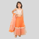 KIDDIE BROCADE ORANGE GHAGHRA CHOLI