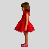 Swirly One Shoulder RED Dress