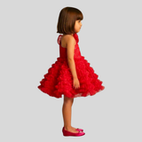 Swirly One Shoulder RED Dress