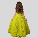 Tiny tots gown in lime green