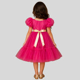 Puff Sleeves And Ruffle Hem Fancy Dress