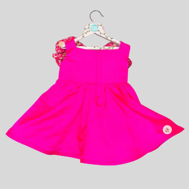 Pink Flared Knee Length Dress