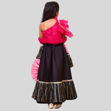 Hot Pink Organza ghaghra choli