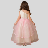 Doll wear out Pink Net Frill Gown