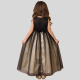 ELEGANT EVENING GOWN IN GOLD AND BLACK