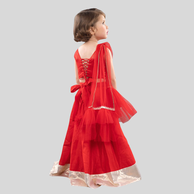 Cheeky Monkeys Red and gold ghaghra choli