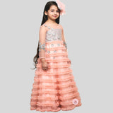 Dolls wear out Peach Frilled Gown