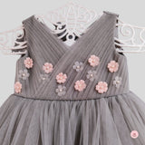 Lacey peach & Grey Birthday dress