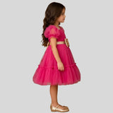 Puff Sleeves And Ruffle Hem Fancy Dress