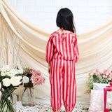 Cotton Woven Full Sleeves Strawberry Printed Cord Set Red