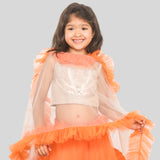 KIDDIE BROCADE ORANGE GHAGHRA CHOLI