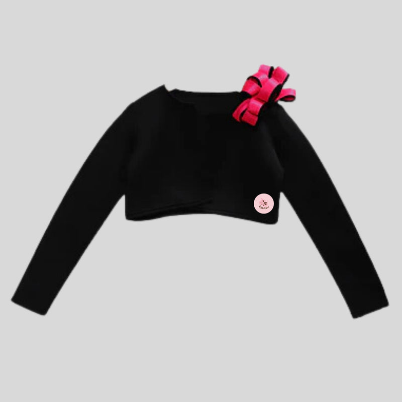 Black Party Shrug with pink bow