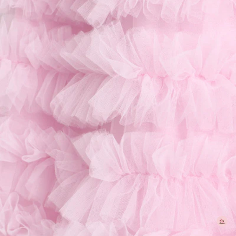 Shinny Pink Frill Dress Set