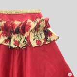 RED FLORAL FRILLY GHAGHRA CHOLI