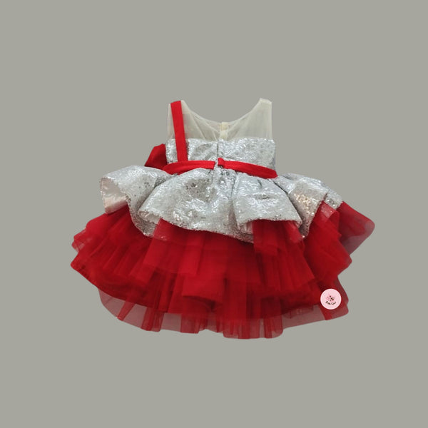 WONDERLAND SEQUENCE DRESS WITH EMBELLISHED BOW