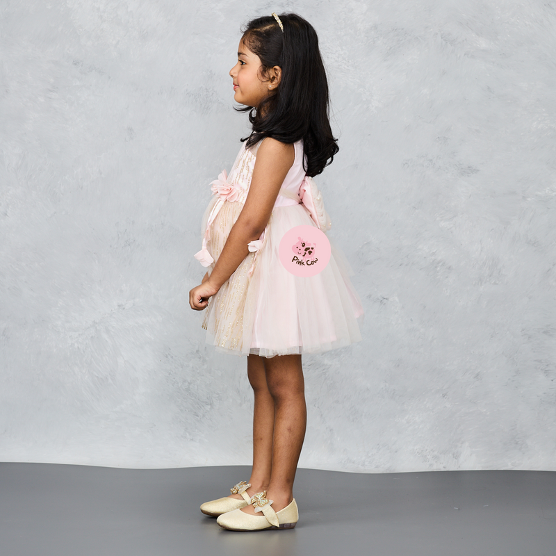 TINY TREADS PEACH DRESS SET