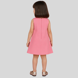 Charming Pink Floral Dress Featuring a Leopard Print and Butterfly Motifs