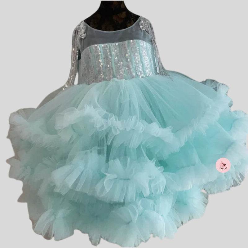 Dazzling Blue Ruffle Dress