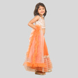 KIDDIE BROCADE ORANGE GHAGHRA CHOLI