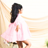 Cotton Woven Full Sleeves heart embroidered lace on Dress Chest