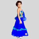 Comfy Poppy Royal blue floral Ghaghara choli