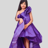 Lavender silk ruffled gown
