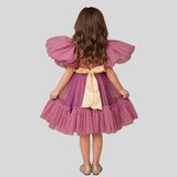 Puff Sleeves And Ruffle Hem Fancy Dress