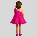 Swrily One Shoulder Frilled Dress