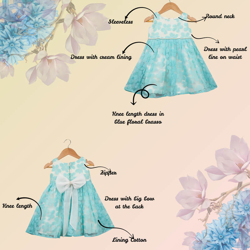 Aqua blue floral dress