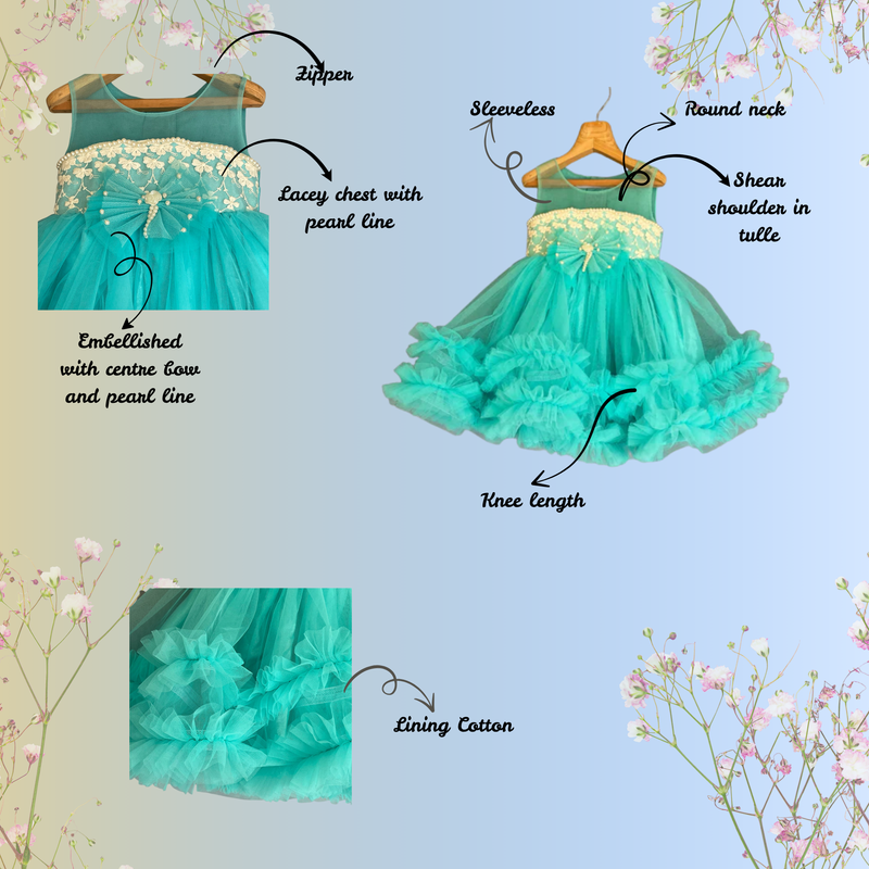 Lacey aqua blue Birthday dress