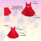 FANCY RAW SILK RED DRESS