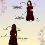 Gorgeous Full Sleeves Maroon Velvet Gown