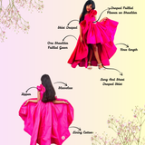 Pink silk ruffled gown