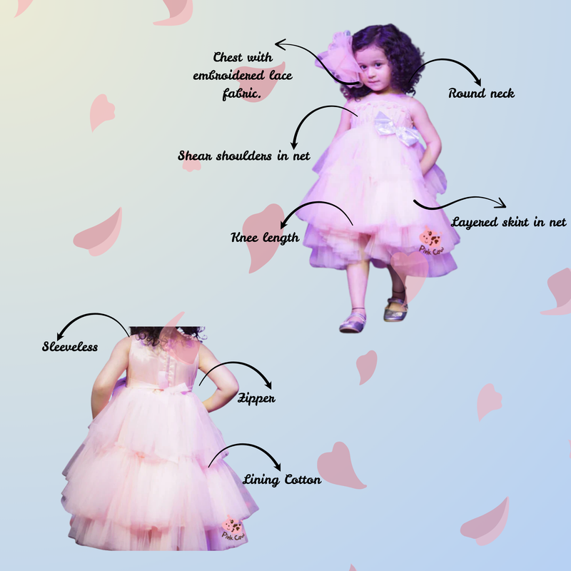 Embellished Peach layered dress