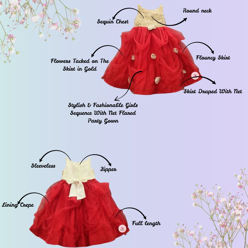 TINY TOTS DRAPED RED GOWN