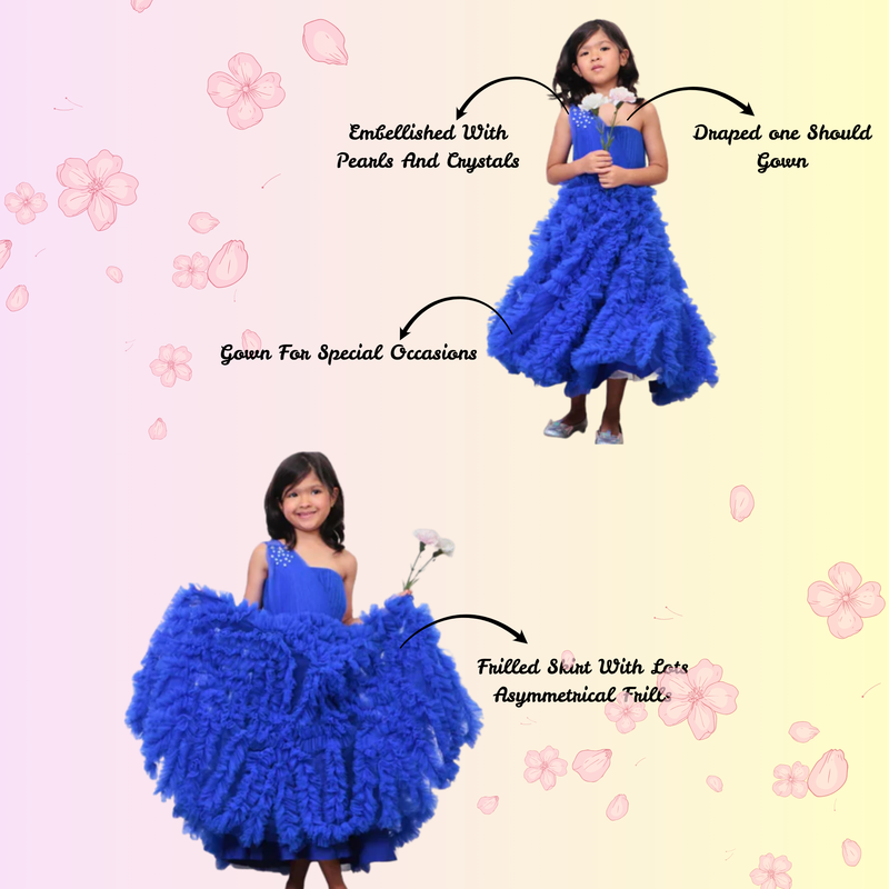 TINY TOTS GOWN IN ROYAL BLUE
