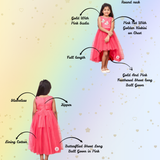 GOLD AND PINK BUTTERFLIY SHORT LONG BALL GOWN
