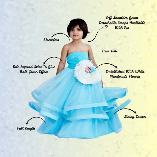 Happy hippo Aqua blue gown
