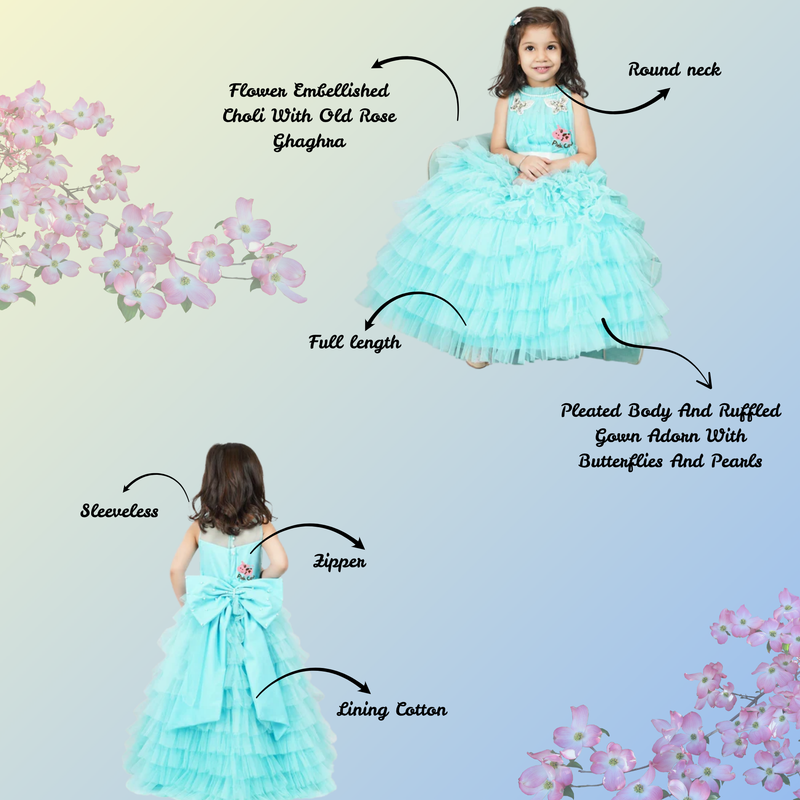 TWIRL AND WHIRL RUFFLE GOWN