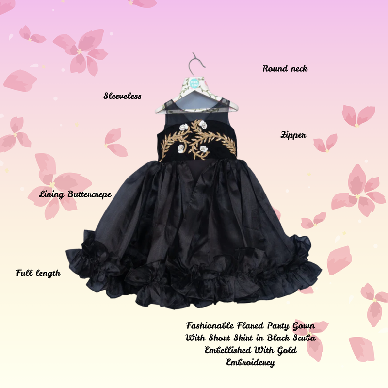 Kiddie Black Sleeveless Gown