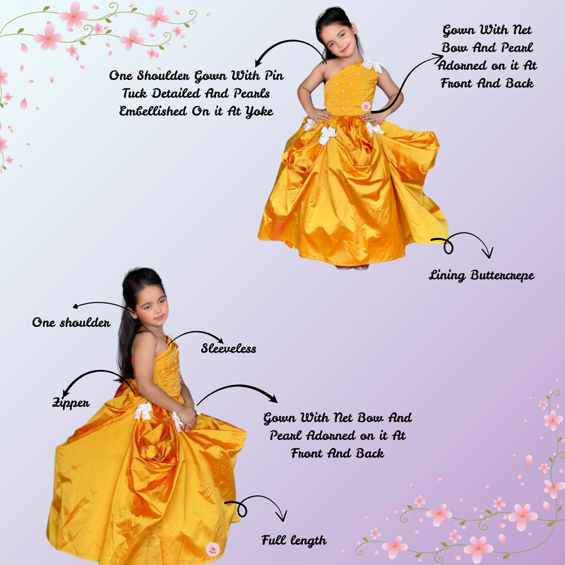 TINYTOTS YELLOW DETAILED GOWN