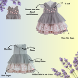 Lacey peach & Grey Birthday dress